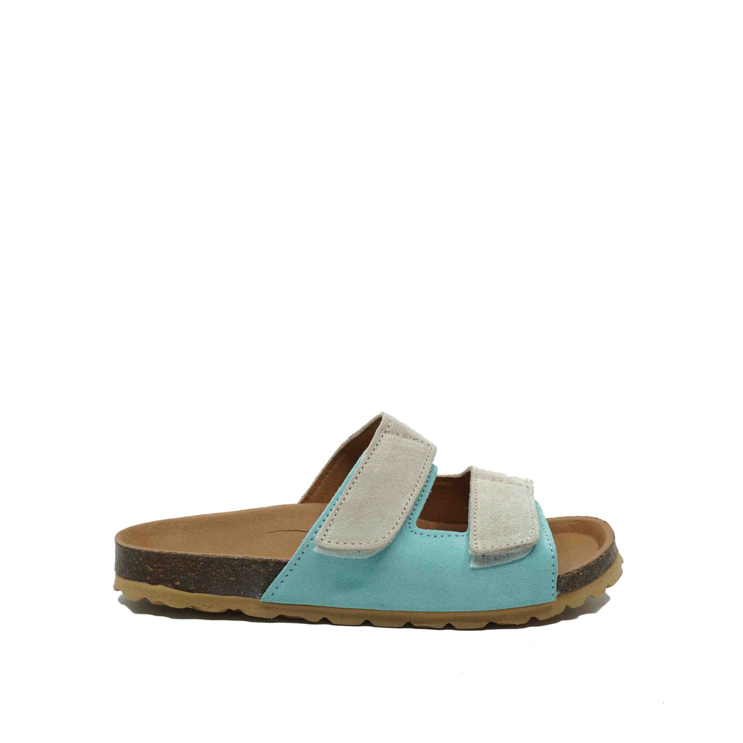slipper met klittenband muntgroen beige