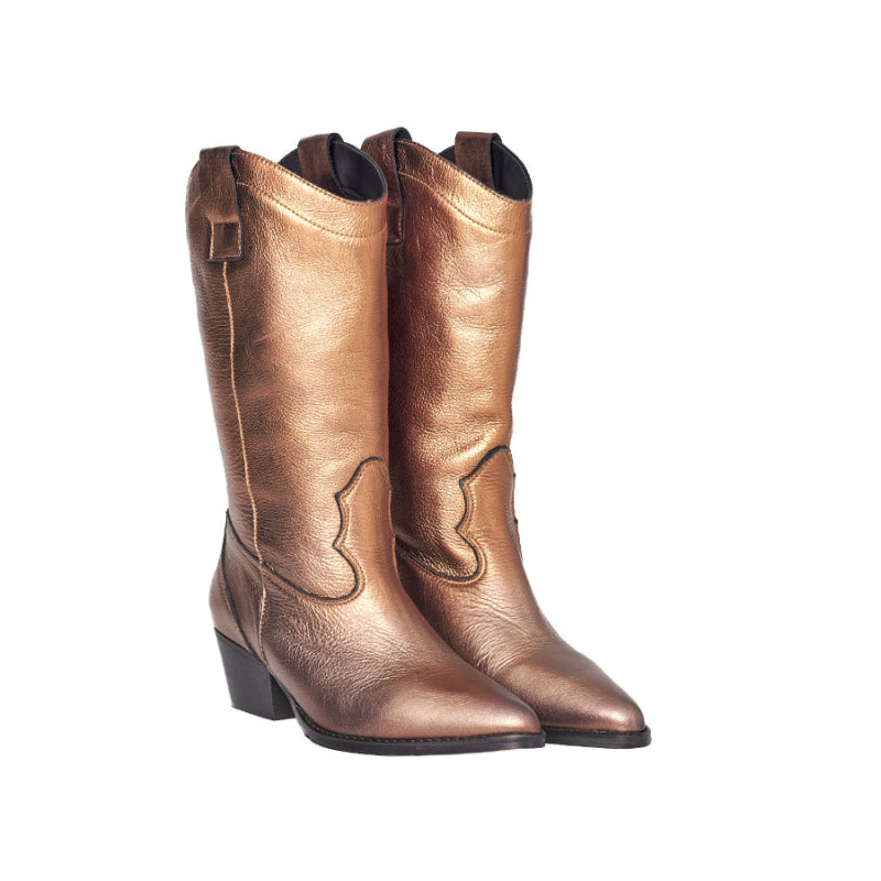 LMDI westernlaarzen in bronze leder.