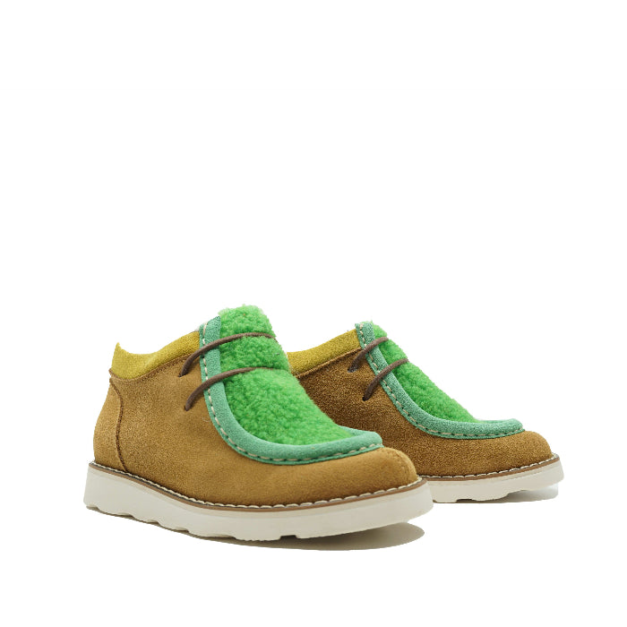 Chaussures à lacets Fiorita avec Teddy Camel/Vert