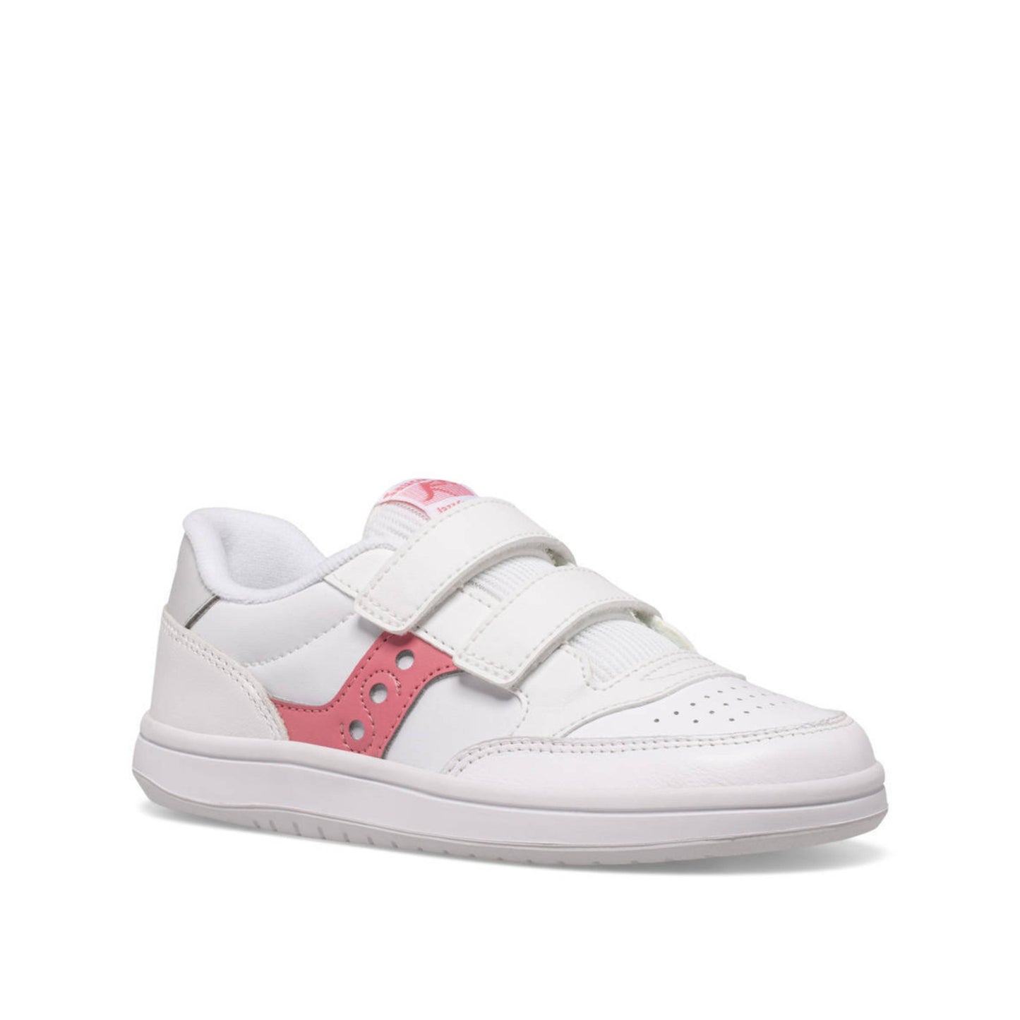 Saucony Jazz Court Velcro White/Pink tennisschoen met velcro voor kinderen