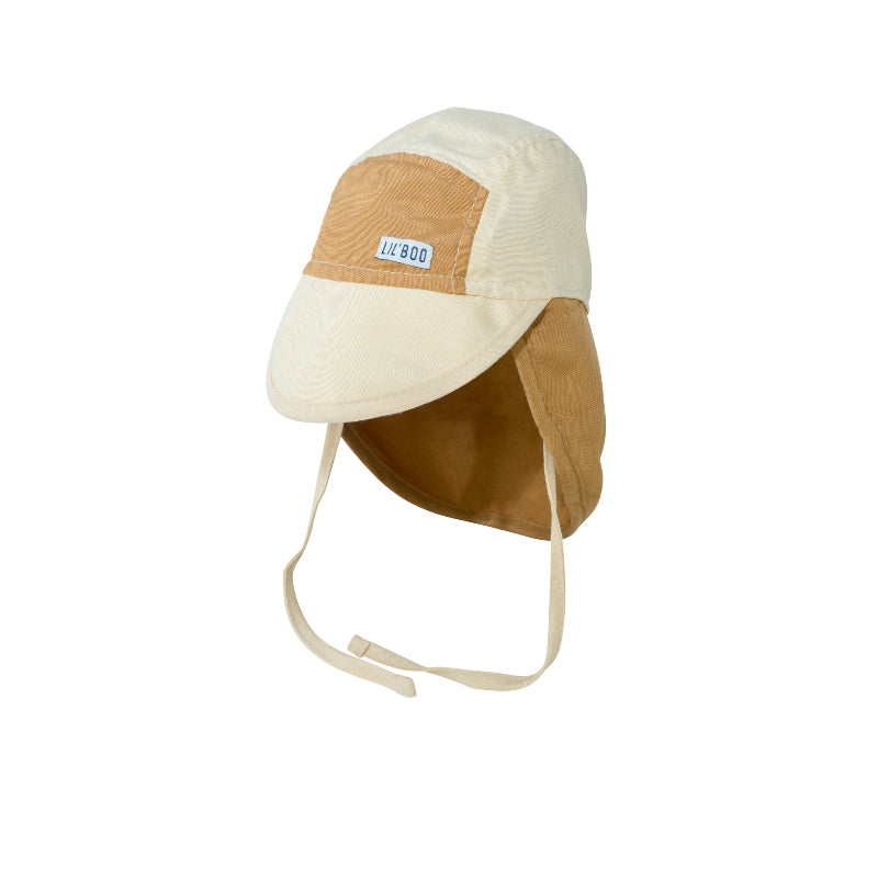 Lil'boo zomerpet baby met nekflap in de kleur caramel