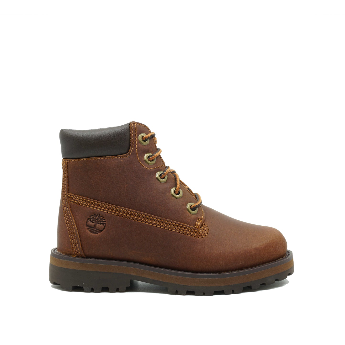Timberland Courma Kid 6 Inch Boot. Bruine veterboots met rits aan de zijkant. Stoere veterbottines voor kinderen.