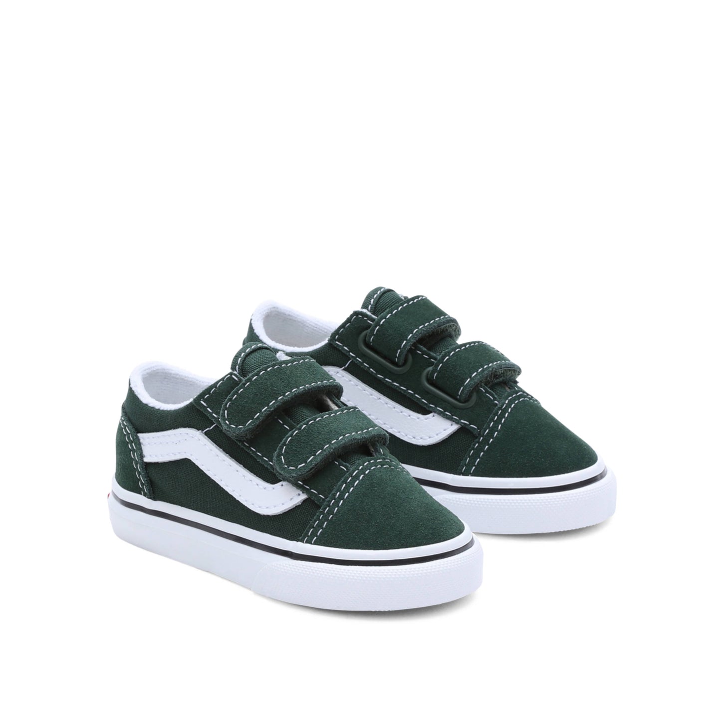 Vans Toddler Old Skool Sneakers donkergroen met velcro