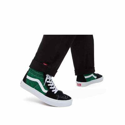 vans hi black green