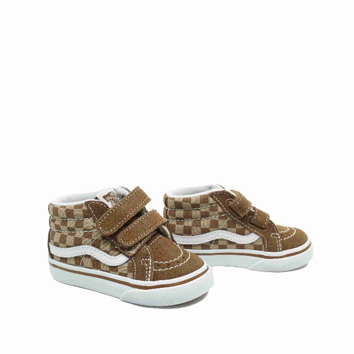 vans kindersneakers bruin checkerboard ruitjes