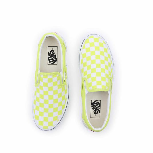 Vans UY Classic Slip-On Jaune Fluo/Blanc (tailles 27-34)