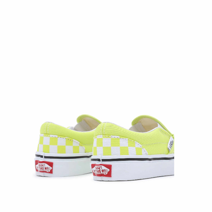 vans slip-on checkerboard fluo yellow