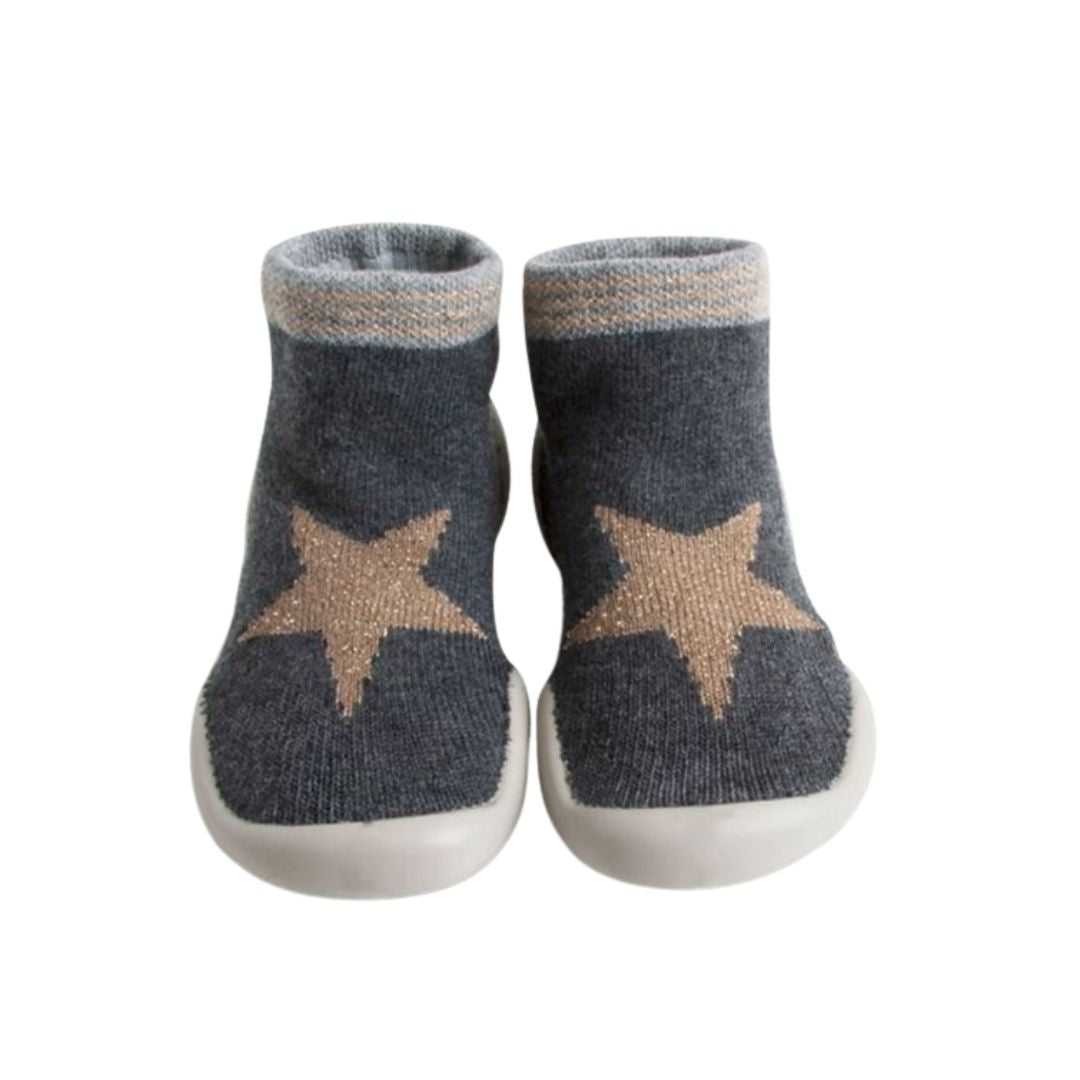 Chaussons Collégien Gris avec Étoile Dorée