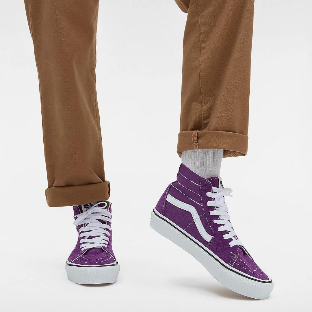 paarse hoge vans sneakers