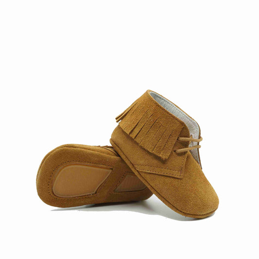 Tricati Babyschoentjes met Franjes Bruin