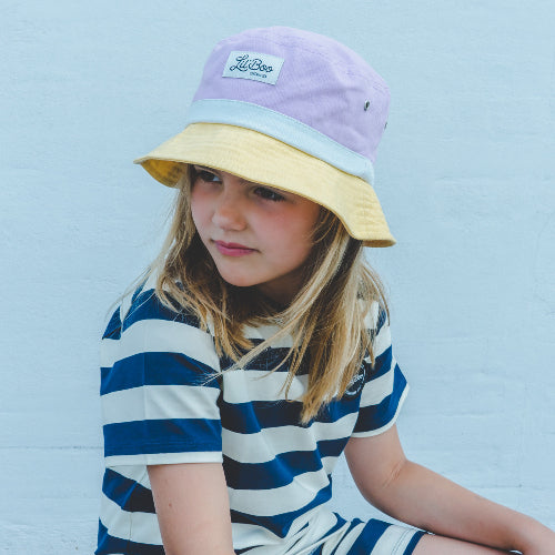 meisje met lila visserhoedje van lil'boo