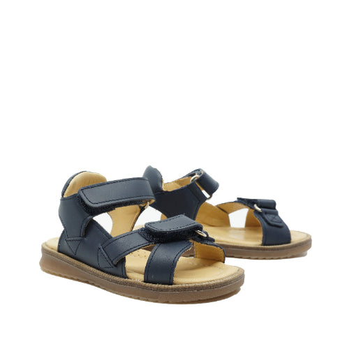 donkerblauwe leren jongenssandalen