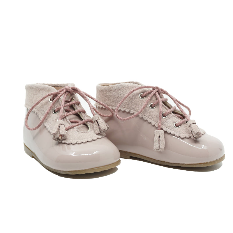 Chaussures à lacets Eli rose pâle verni