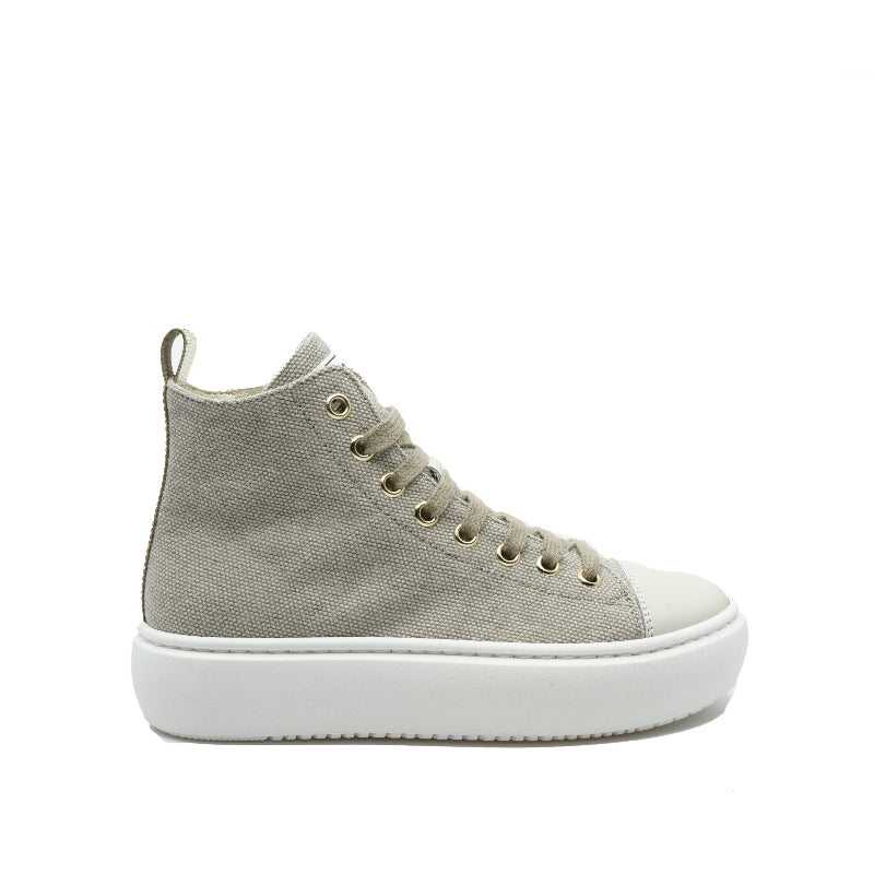 jarrett hoge baskets platform zool beige met rits aan de zijkant