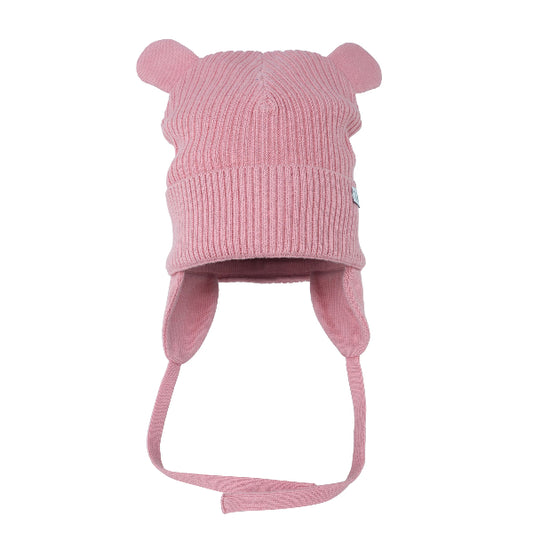 Lil'Boo Organic Bear Beanie with Ears - Rose