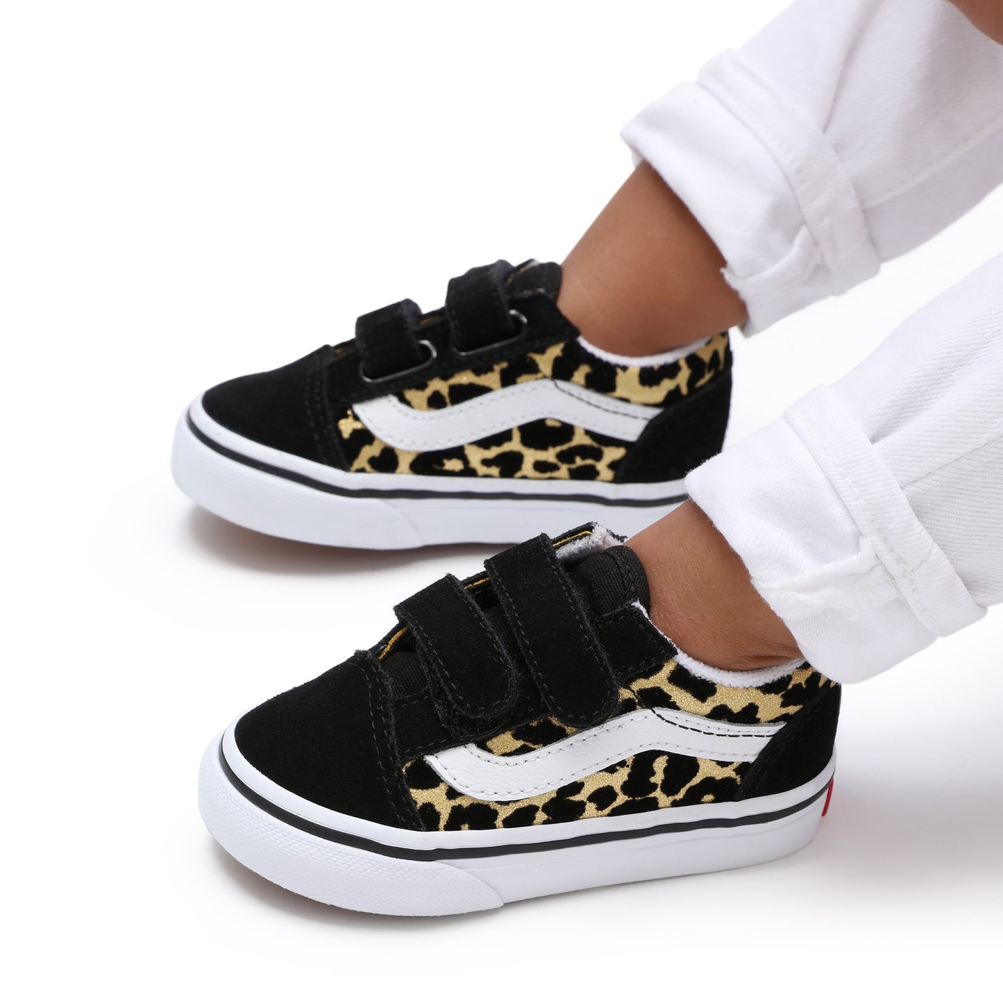 Baskets Vans Velcro TD Noir/Léopard (21-26)