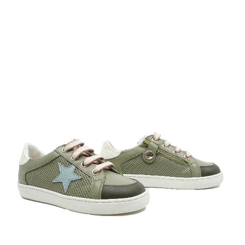 zecchino d'oro groene sneakers in leder