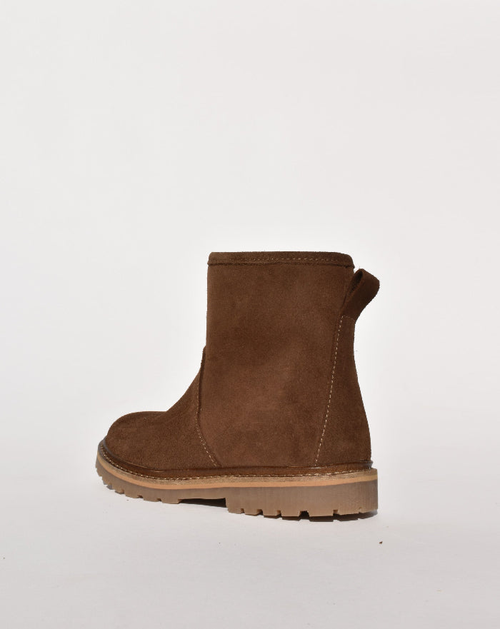 Bottes mi-hautes Du Loua en daim marron