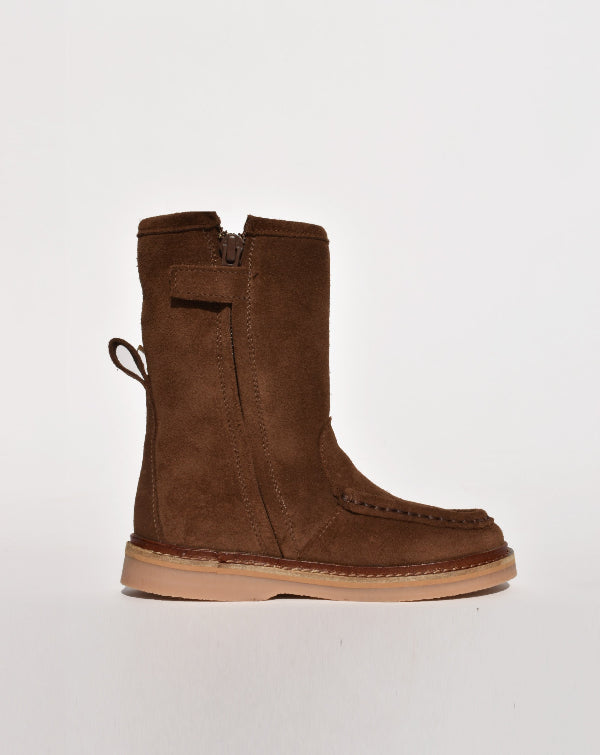 Bottes d'hiver Du Loua en daim marron