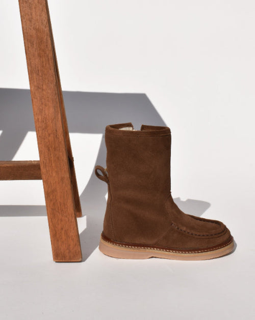 Bottes d'hiver Du Loua en daim marron