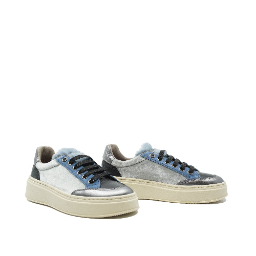 jarrett lage blauwe leren sneakers made in italy