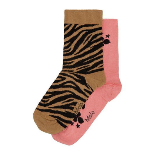 Molo - Set van 2 paar kousen - Zebra/Roze