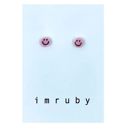 Imruby Elle Smiley Oorbellen Lichtroze