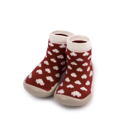 Collégien sokpantoffels 354B-Chaussons-Coeurs ou Pois Phospho