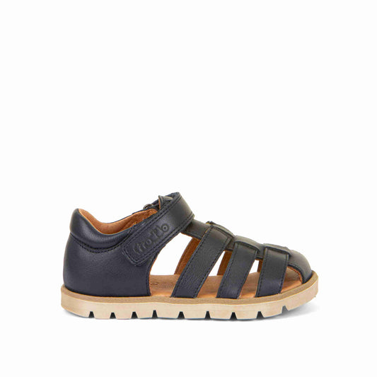 Gesloten sandalen in donkerblauw leder