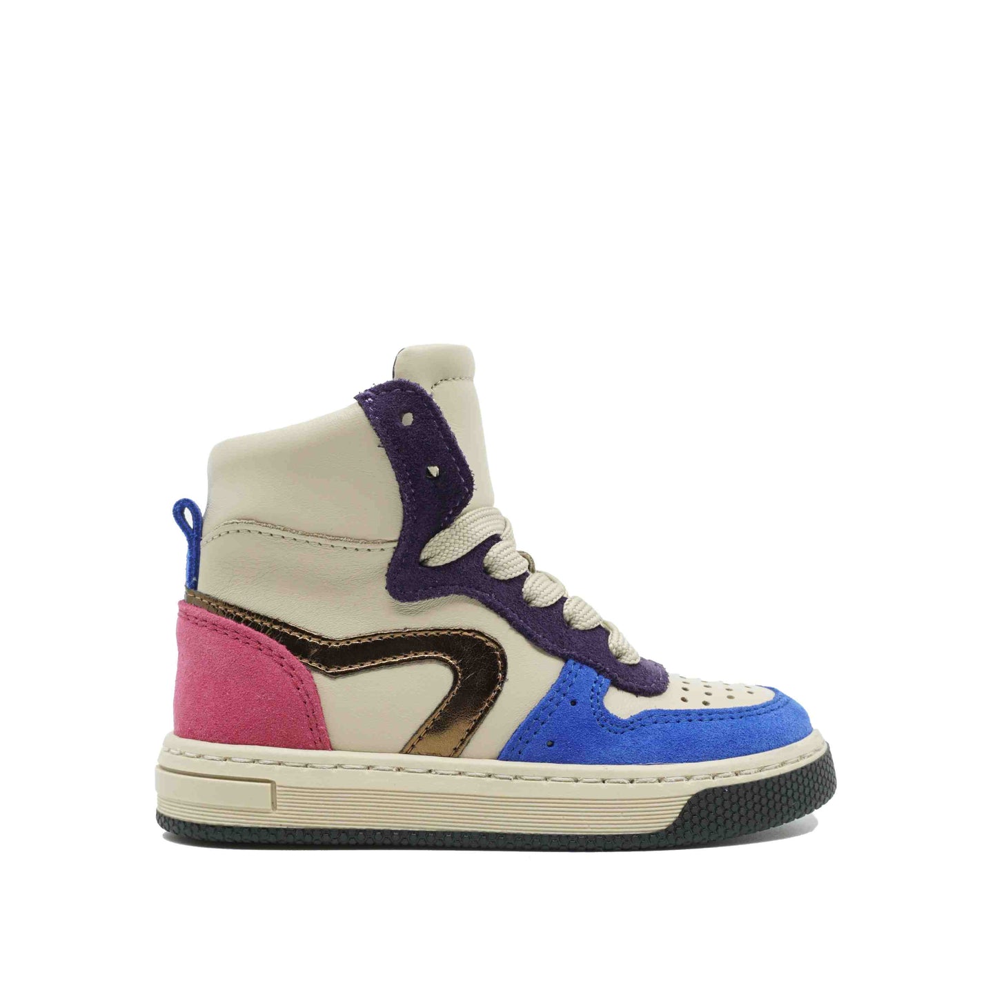 Hoge Sneakers voor meisjes multicolor kobaltblauw Hip Kinderschoenen