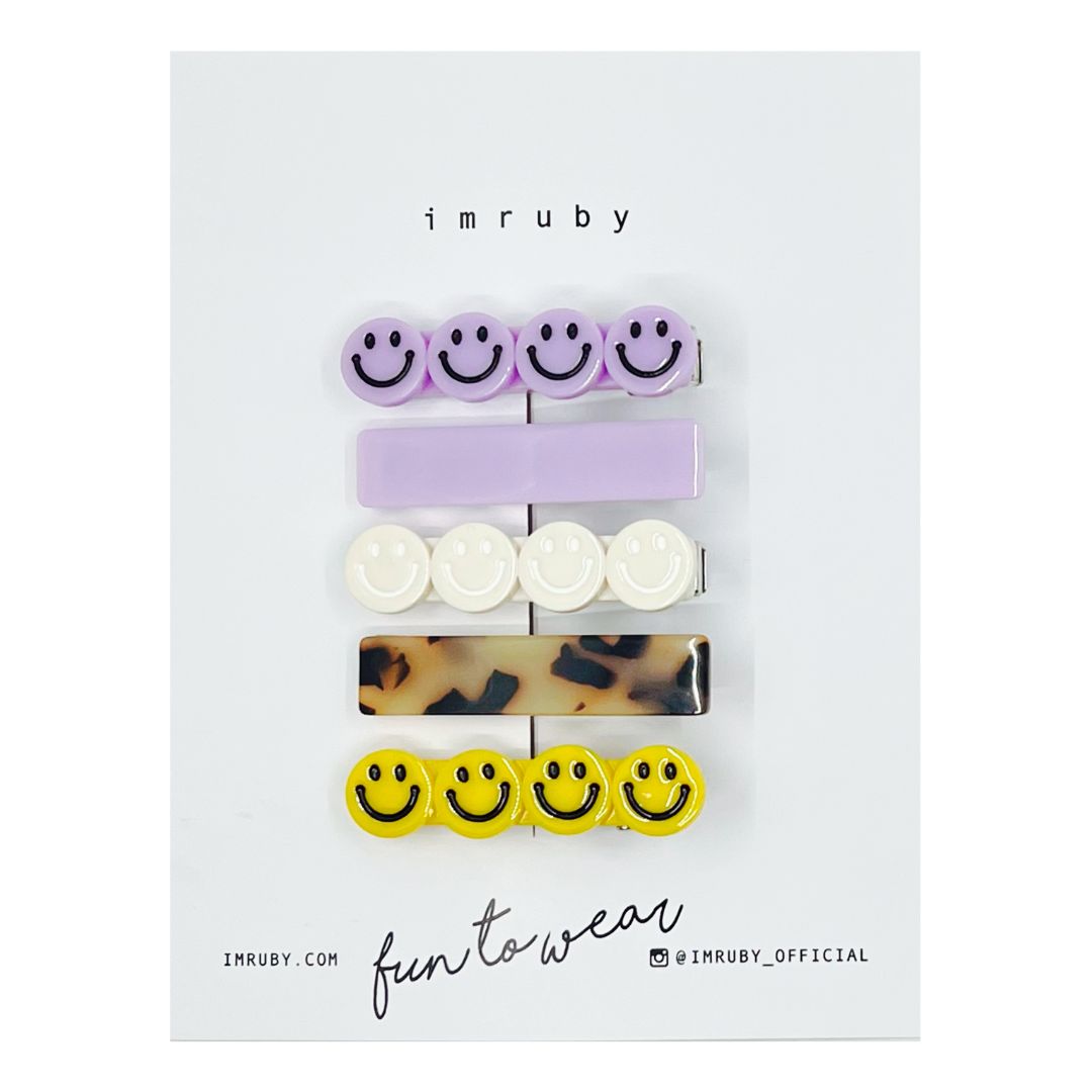 Imruby Smiley Set Haarspeldjes