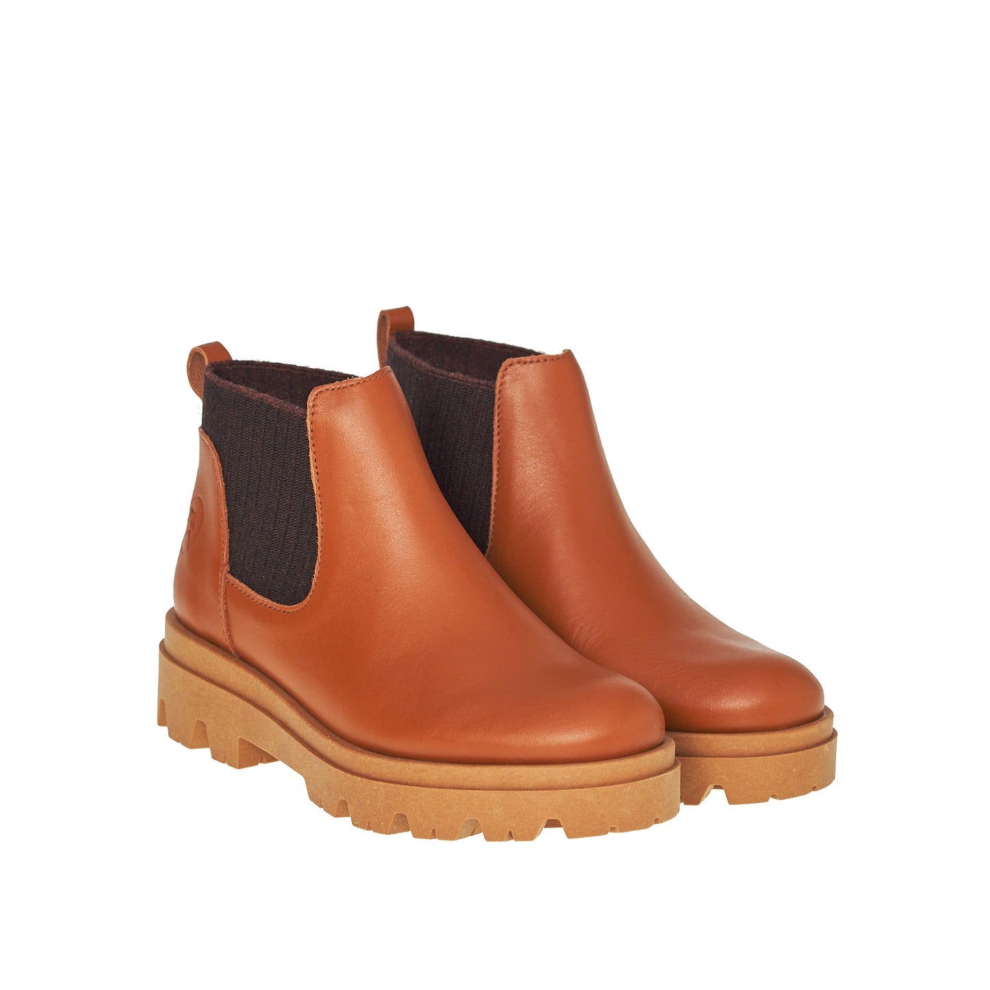 LMDI Track Boot Leather - bruine lederen chelsea boots voor meisjes