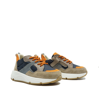 Fiorita Baskets Taupe/Blauw/Oranje