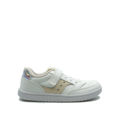 Saucony witte kindersneaker met logo in het beige. 