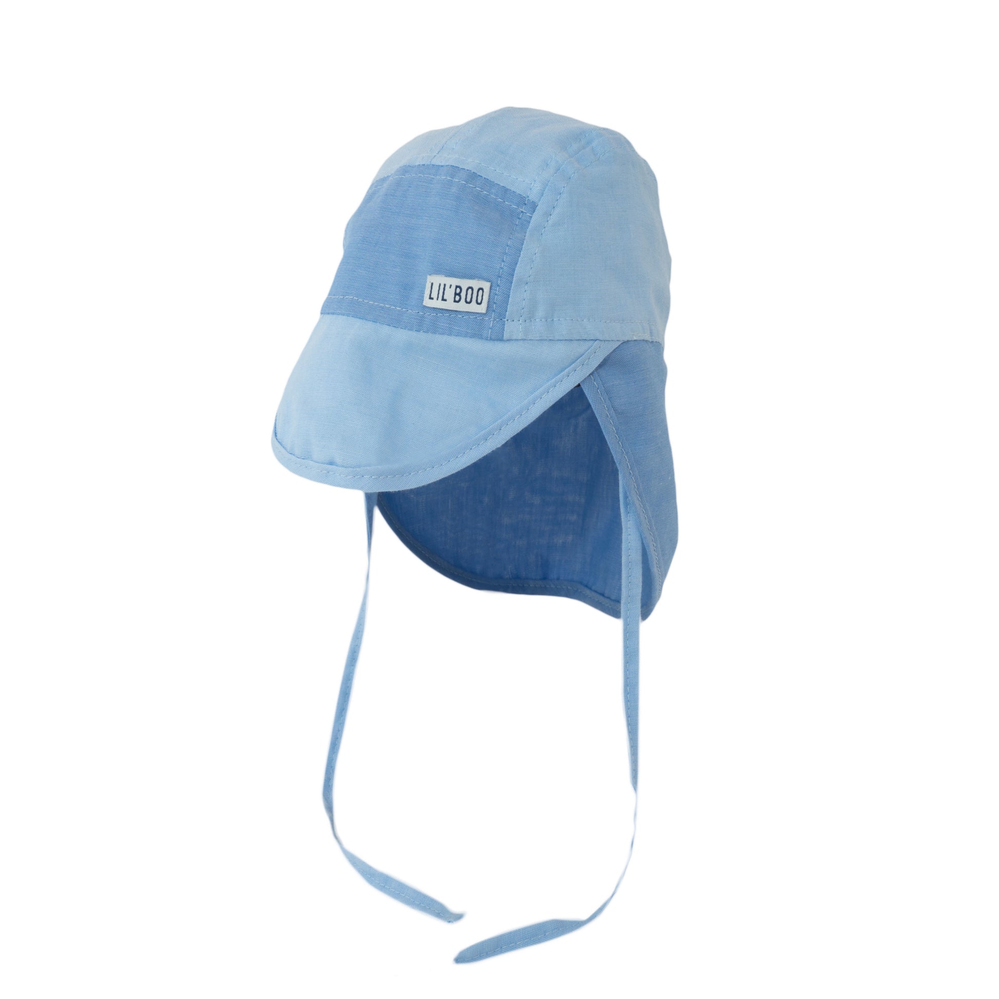 Lil'Boo Baby Sun Cap UV baby zomerpet met UV bescherming en nekflap in het blauw