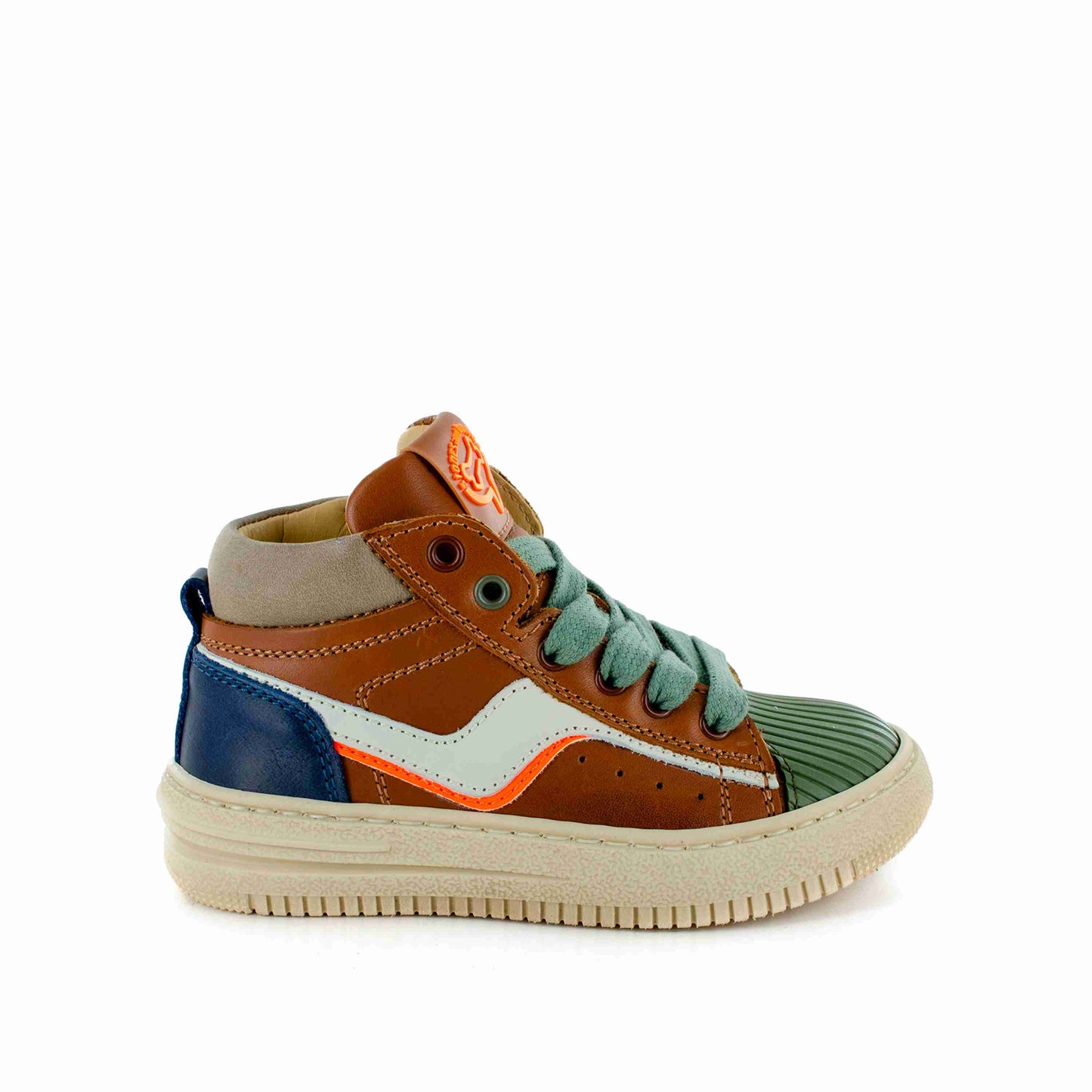 Stones and Bones Hoge Sneakers Cognac/Groen