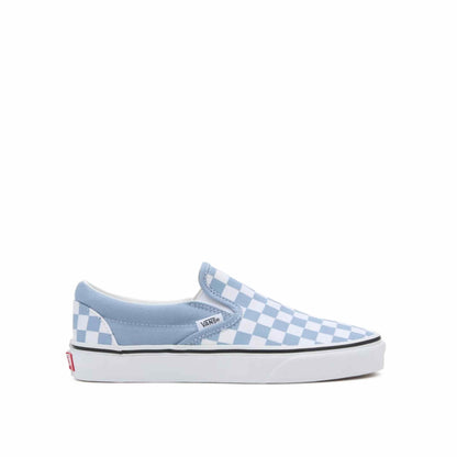 lichtblauwe slip-on vans checkerboard