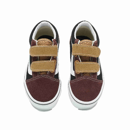 lage vans met velcro zwart bordeaux