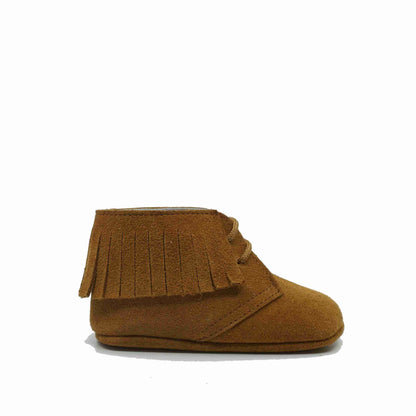 Tricati babyschoentjes met franjes