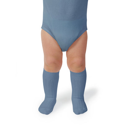Chaussettes Genoux Collégien Bleu Clair