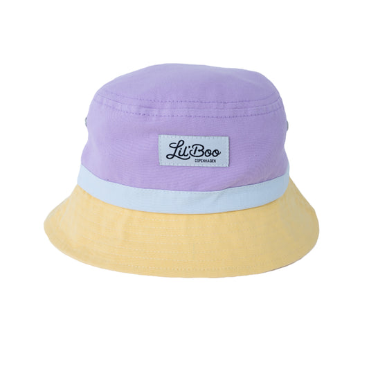 Lil'Boo Block Bucket Hat Light Purple/Yellow vissershoedje unisex voor kinderen
