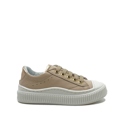 Roze lederen sneakers met rits aan de zijkant van het Italiaanse merk Brilla