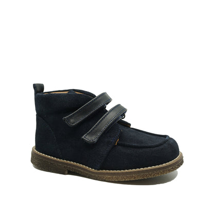 Donkerblauwe klassieke uniformschoenen met velcro van het merk Eli.
