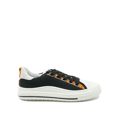 jongenssneakers zwart en oranje