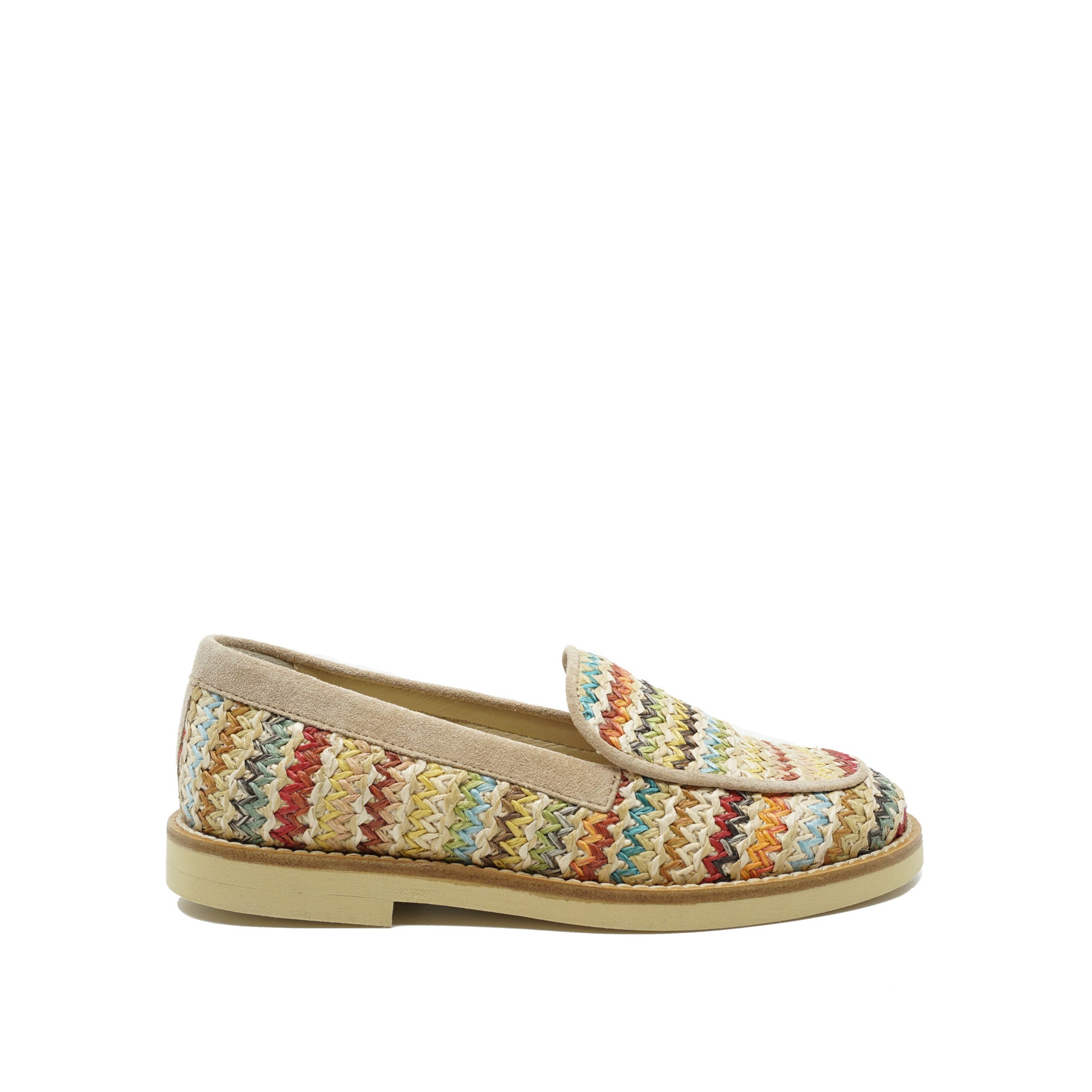 Loafers multicolor raffia