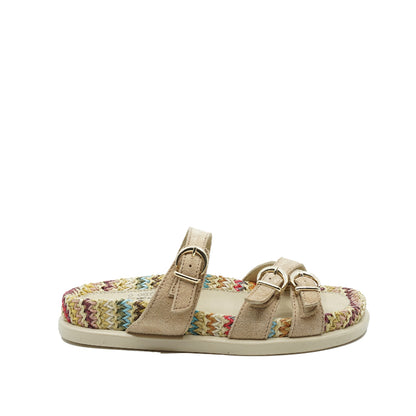 beige sandalen missoni print