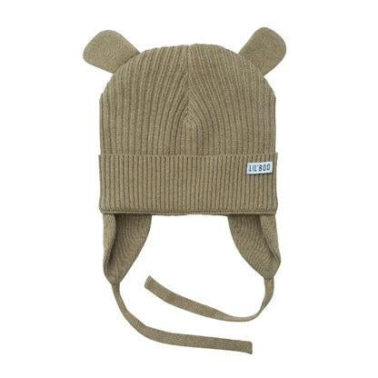 Bonnet Ours Bio Lil'Boo avec Oreilles - Marron Clair