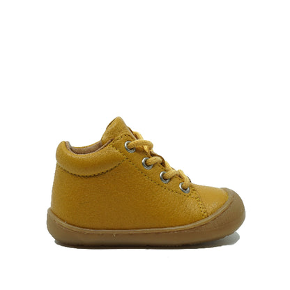 TelYoh eerste stappers veters geel leder met flexibele zool. 
