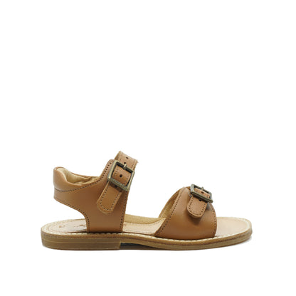 Zecchino d'Oro lederen sandalen met gesp in de kleur cognac